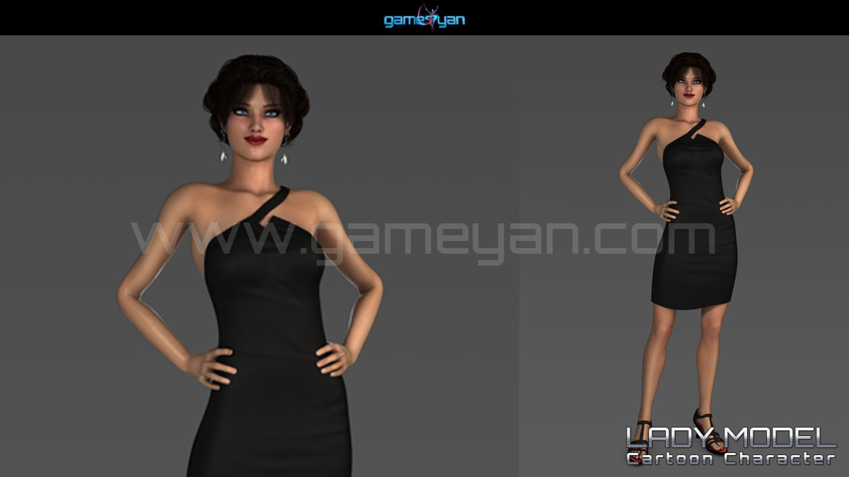Young Woman Cartoon Character Modeling